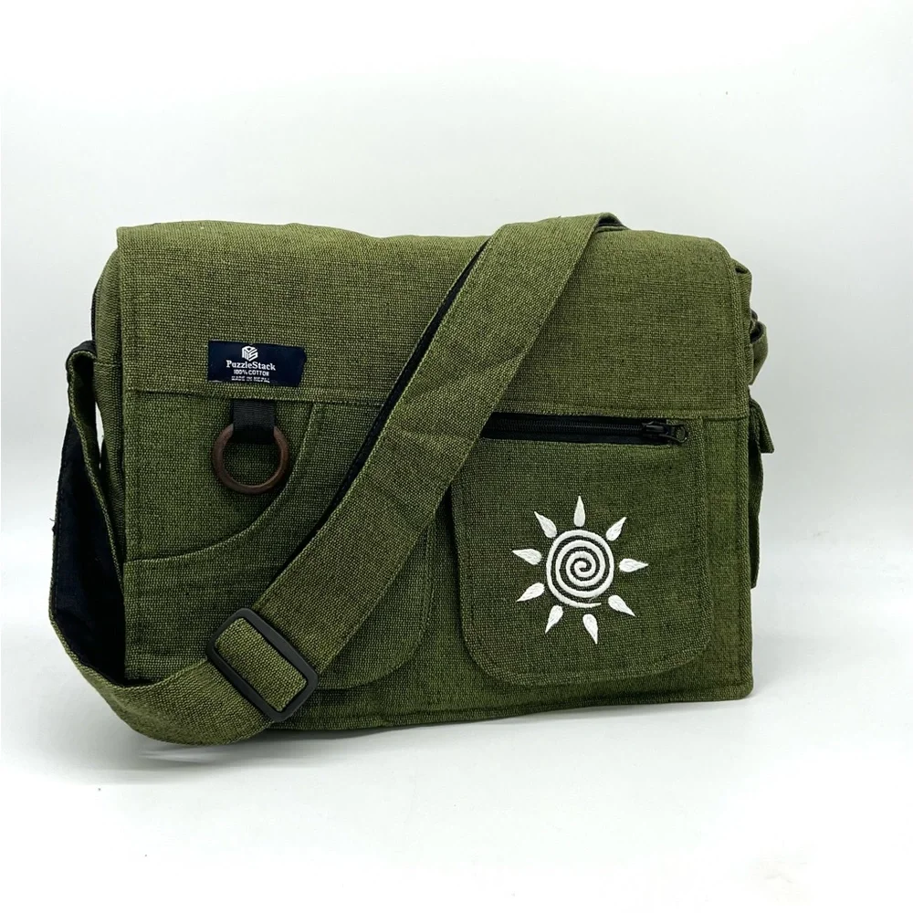 Multi pocket Cotton Laptop Messenger Laptop Bag